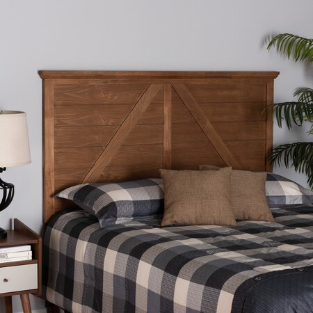 Baxton Studio Yorick Classic and Traditional Ash Walnut Finished Wood Queen Size Headboard 221-12880-ZORO